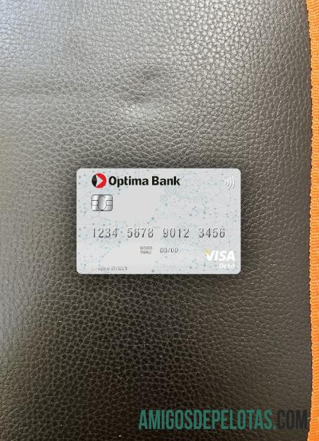 Cartão de débito Visa do Quirguistão Optima Bank Photolook Front exemplo real